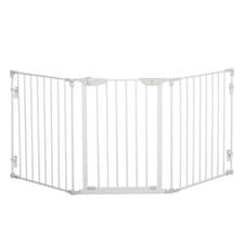 Image of Pet Safety Gate 3 Panels Playpen Metal Fence with Walk Through Door White