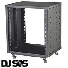 Image of 12U 19" Universal Open Rack Cabinet with Wheels, Black - URC-12U