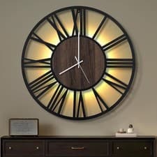 Image of Maxstar 60CM Large Wall Clock for Living Room, Battery Operated,Silent (GR)