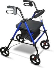 Image of Aidapt 4 Wheel Rollator Walking Aid With Bag and Seat- Blue VP173FC