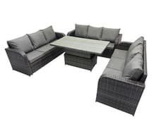 Image of Fimous Outdoor Garden Furniture Set 9-12 Seater Wicker Rattan Furniture Sofa Set