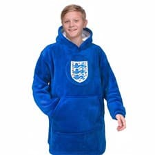 Image of England Kids Oversized Hoodie Blanket - Sherpa Fleece Lined Official Football Gi