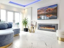 Image of 2025 Wall Mounted Electric HD LED Fire - Wide Screen 50 60" Black or  Grey