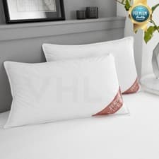 Image of PACK OF 2 Duck Feather & Goose Feather Pillow Extra Filling Firm Support Pillows
