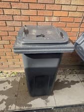 Image of 180L Black Wheelie Bin with Lid Lock - Waste & Recycling Bin