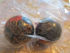 Image of NWT Chinese hand stress reliever balls Set of 2 metal ringing massage BEAUTIFUL