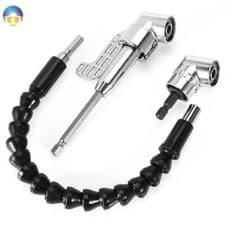 Image of 1/4 inch Screwdriver Power Drill Bit 105 Degrees Corner Device + Flexible Shaft