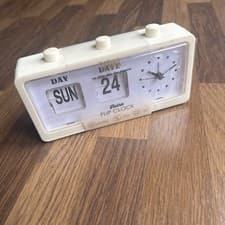 Image of Retro Flip Clock Calendar Display Date & Time Alarm Desktop Bedroom Sarina New