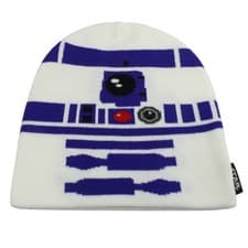 Image of Official Star Wars R2-D2 Face Beanie – White Winter Hat for Adults & Droid Fans