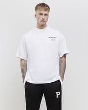 Image of River Island Mens T-Shirt White Oversized Fit Palais Dept Crew T Shirt Tee Top