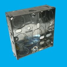 Image of 4x 25mm Deep 1 Gang Pattress Back Box Metal Electrical Wall Socket Switch