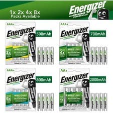Image of Energizer AA AAA Rechargeable Batteries 500 700 800 2000 mAh Pre Charged Battery