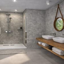Image of Shower Wall Panels 1m x 2.4m Waterproof Bathroom PVC Wet Wall Cladding 10mm