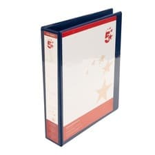 Image of 5 Star Office A4 Presentation Ring Binder Polypropylene 38mm 4D-Ring Blue 10PK