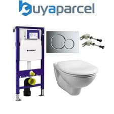 Image of Geberit Duofix 1.12m WC Frame UP320 Sigma Cistern & Sigma01 Flush Plate & Pan