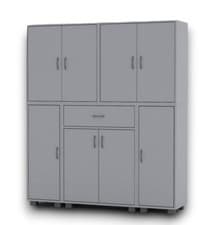 Image of 8 Door 12 Shelf Bookshelf & 1 Drawer Storage Cabinet Bookcase Cupboard Display