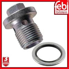 Image of Oil Sump Drain Plug and Seal Febi 48882 For Lancia Delta Musa Opel Astra Cascada