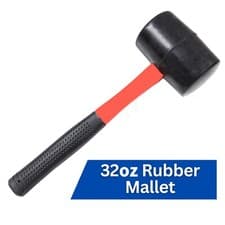 Image of RUBBER MALLET 8oz 16oz 32oz RUBBER HAMMER FIBERGLASS SHAFT CAMPING PAVING TILING