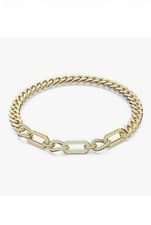 Image of Genuine Swarovski Dexetera Mixed Links Chain Necklace In Gold, Item 5655647 BNIB