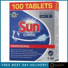Image of SUN PROFESSIONAL CLASSIC 100 DISHWASHER TABLETS PRO FORMULA EFFECTIVE IN 30 MINS