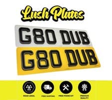 Image of 4D SHADOW X TWO TONE  Short Small Number Plates Road Legal  7 6 5 4 3 Digit