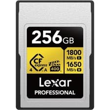 Image of Lexar 256GB Pro GOLD CFexpress 4.0 Type A Memory Card 1800MB/s