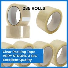 Image of CLEAR PACKING TAPE - 48mm x 66m STRONG LARGE ROLLS OF PARCEL TAPE - Sellotape