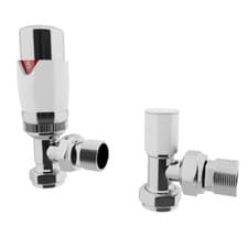 Image of UK Radiators Thermostatic TRV Valves 1/2"x15mm Angled/Corner/Straight *TRVPack*