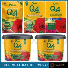 Image of VITAX Q4 FERTILISER ALL-PURPOSE PELLETED PREMIUM SOLUBLE PLANT FEED FOOD TUB NEW