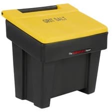 Image of Black and Yellow Salt Grit Bin 200 Litre - Weather and UV Resistant
