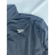 Image of Reebok Jacket Full Zip Track Black White Womens Medium Athletic