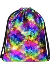 Image of Sequin Mermaid Drawstring Backpack Unicorn Bag Sport Gym School Dance Swimming