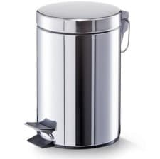 Image of Small 3 Litre S/steel Bathroom Pedal Bin Kitchen Toilet Rubbish - 4 Colours