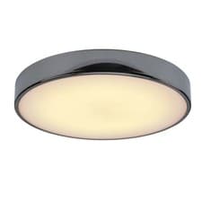 Image of Bathroom Ceiling LED light Chrome Effect Goodhome Wapta Flush Ceiling Light