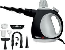 Image of Tower T134000PL THS10 Corded Handheld Steam Cleaner with 9 Accessories, 1050W