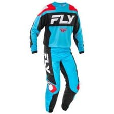 Image of FLY RACING F16 CYAN BLACK 2025 MOTOCROSS MX KIT PANT / JERSEY ADULT ALL SIZES