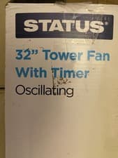 Image of Status Tower Fan 32-inch Portable Oscillating Fan, 3-Speed, White