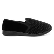 Image of The Slipper Company Mens Slippers Black Full Slip On Elasticated SIZE