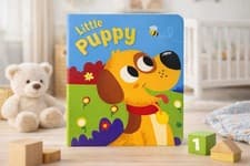 Image of Little Puppy Board Book for Toddlers Age 0-3 Baby First Story Book Colourful  UK