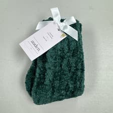 Image of Auden Chenille Crew Socks Super Soft Green Size 4-10 NWT