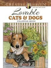 Image of Creative Haven Lovable Cats and Dogs Coloring Book by Ruth Soffer | Paperback