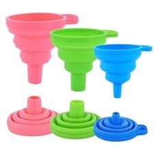Image of 3PCS Funnel Set Silicone Collapsible Portable Kitchen Tool For Cooking Oil Wine