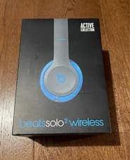 Image of Beats Solo2 Wireless Headphones Active Collection Grey/Blu - Excellent Condition