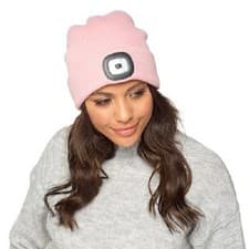 Image of LED Beanie Hat Knitted Winter Cap Hands Free Light for Work and Outdoor Use