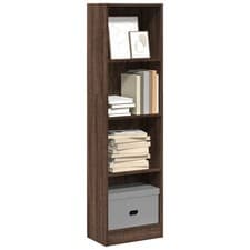 Image of WALPLUS Bookcase Brown Oak 40x24x143 cm Engineered Wood Storage Shelf Unit