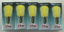 Image of Pack of 5 Crompton 15W SES E14 YELLOW Sign Lamp pygmy T1  