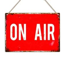 Image of On Air Recording Vintage Metal Sign Podcast Live Streaming Room Retro Tin Plaque