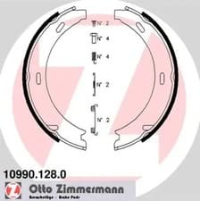 Image of Brake Shoe Set, parking brake 10990.128.0 ZIMMERMANN for MERCEDES-BENZ PORSCHE