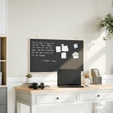 Image of Chalkboard with Solid Pine Wood Frame Black 100x55 cm