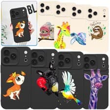 Image of For iPhone 17 Pro 15 12 14 16 Tough TPU Case Exquisite Animal Design Phone Cover